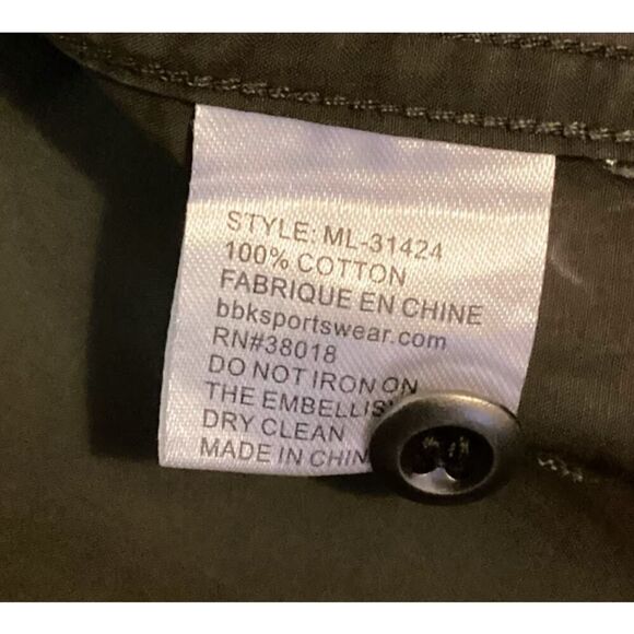 Toku Long Sleeve Button Down Embellished Western Shirt in Washed Brown XL - Picture 10 of 10